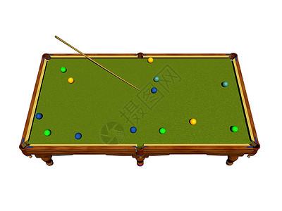 配有绿布的重木制圆板桌象牙阵容台球桌酒吧首发绿色运动背景