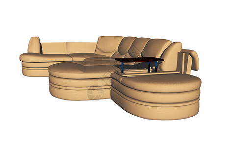 客厅的棕色沙发真皮家具座位枕头转角沙发躺椅休息装潢扶手背景图片