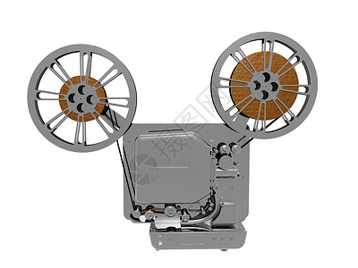 配有烟池的旧电影放映机投影仪技术力学工程卷轴背景