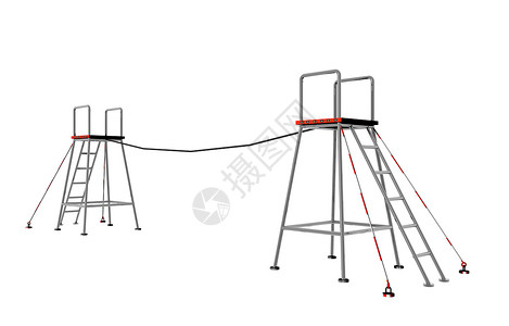 在马戏团中 平衡的高铁丝线与踏上宝物金属杂技框架插图动物楼梯戒指脚步钢丝空中飞人背景图片