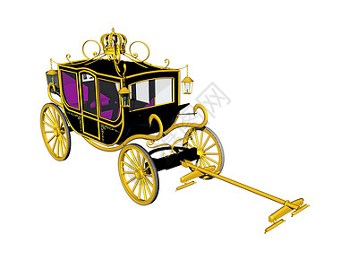 皇家马车带有抽拔栏的皇家载运旅行漫画拉杆窗帘童话运输马车车辆车轮驾驶背景