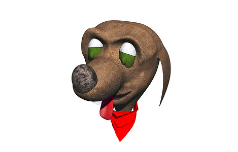 红领和软耳朵的棕色狗头衣领样子漫画舌头鼻子背景图片