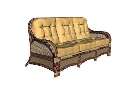 客厅的棕色木制座位躺椅休息区沙发架子扶手椅子家具装潢凳子柳条背景图片
