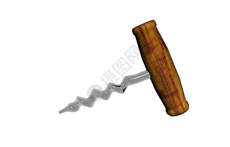 使用木控柄的螺旋 orkscrew工具设备木柄背景图片