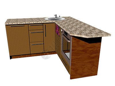 厨房的木基壁橱家具底柜滚刀橱柜窗户抽屉背景图片