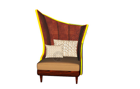 古旧装饰的棕色皮革沙发真皮家具躺椅扶手装潢休息座位背景图片