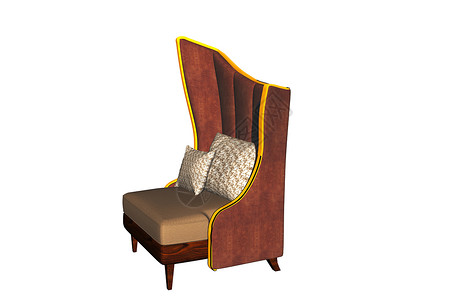 古旧装饰的棕色皮革沙发休息真皮家具扶手座位躺椅装潢背景图片