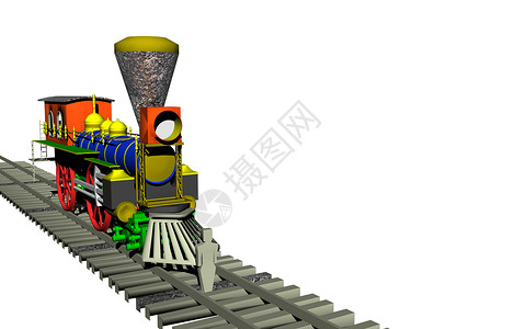 铁路上古老的有色彩的历史蒸汽火车头机车拖拉机钢马玩具曲目背景图片