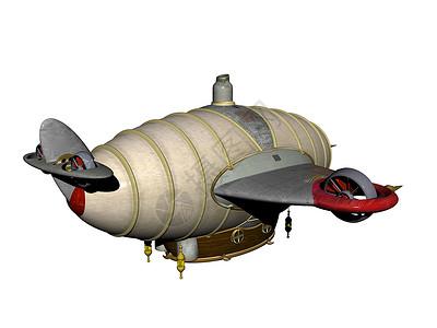 齐柏林飞艇具有气体填充作用的远期飞艇螺旋桨客舱苍蝇红色窗户货舱航空翅膀气球背景