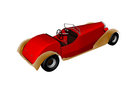 红色经典车作为敞篷车老爷车车身摩托车跑车背景图片