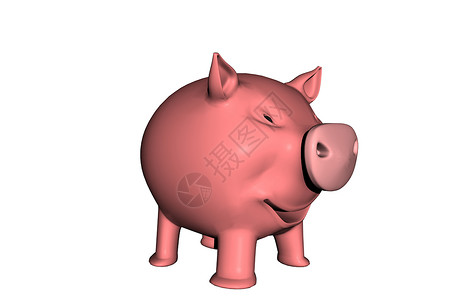 粉红色卡通小猪脸宠物存钱罐尾巴鼻子背景图片