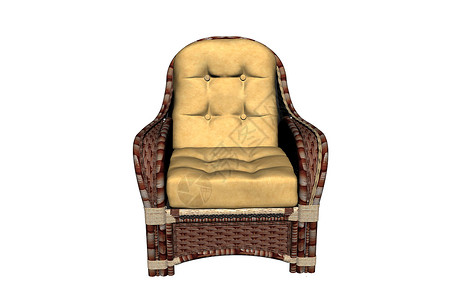 客厅的棕色木制座位真皮休息区沙发凳子装潢躺椅家具柳条休息扶手背景图片