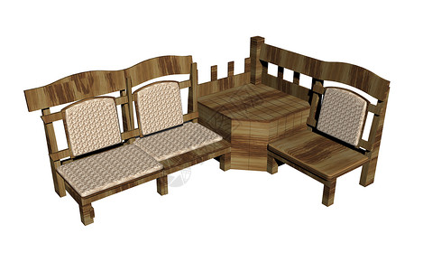 客厅的棕色木制座位休息休息区装潢扶手柳条架子凳子躺椅真皮家具背景图片