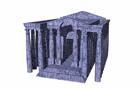 古希腊神庙 有柱子寺庙建筑大会堂名人堂脚步石头柱廊背景图片