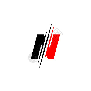 字母 N 标识 图形优雅和独特切片设计模板创造力红色技术身份旋风武士首都公司品牌力量背景图片