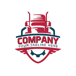 预告片模板Logo卡车 货运 交货 后勤的模板车轮交通送货汽车运动船运运输服务插图徽章插画