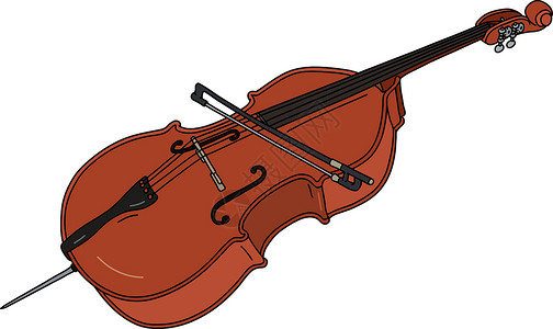 双低音和弓双桅乐队卡通片乐器牛棚韵律音乐中提琴细绳音乐家插画