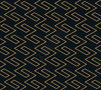带有线条的抽象几何图案 无缝矢量背景 蓝黑色和金色纹理金子六边形网格纺织品蓝色对角线条纹正方形多边形包装背景图片