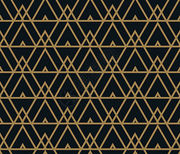 带有线条的抽象几何图案 无缝矢量背景 蓝黑色和金色纹理对角线几何学蓝色织物网格条纹六边形包装正方形金子背景图片