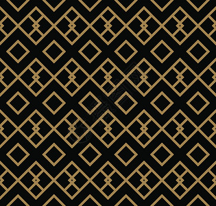 带线条的抽象几何图案 菱形 无缝矢量背景 黑色和金色纹理几何学包装窗帘纺织品蓝色编织装饰装饰品多边形六边形背景图片