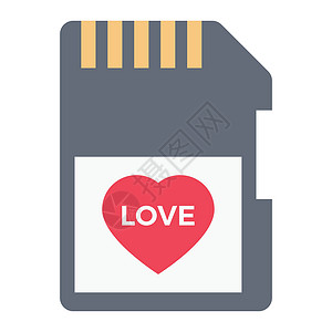 微爱之渐入佳境卡片标准贮存浪漫芯片标签技术白色黑色数据电脑插画
