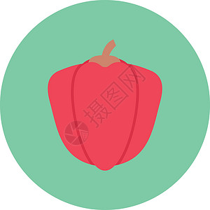 红色红插图标识食物蔬菜花园胡椒植物背景图片