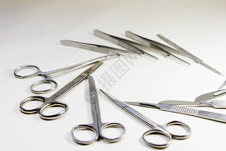 解剖套件  适合解剖学医学生的优质不锈钢工具 手术器械乐器镊子角度金属外科仪器采摘工作室化妆品治疗背景图片