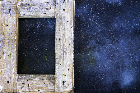 蓝色背景上的空边框摄影照片空间博物馆古董艺术绘画木板木头展览背景图片