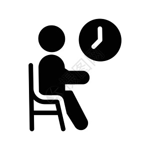 办公室跑表白色小时插图标识手表商业工作员工考勤背景图片