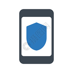 安全电话隐私徽章框架警卫防御网络标识插图背景图片