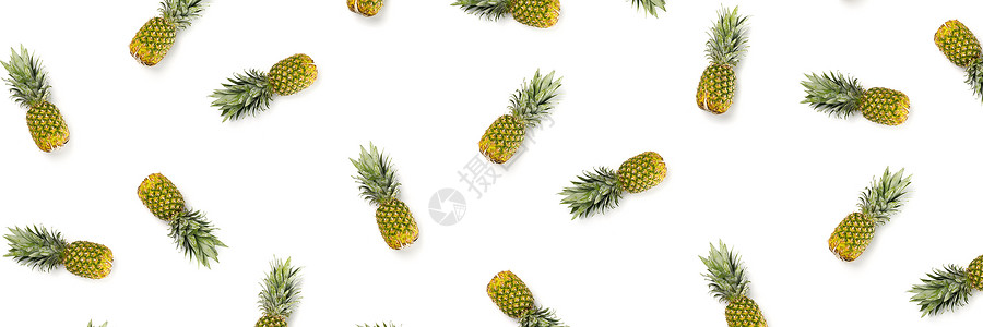 在白色背景上设置的菠萝 由凤梨制成的平躺 白色背景上孤立的菠萝营养叶子水果饮食小吃植物异国食物情调热带背景图片