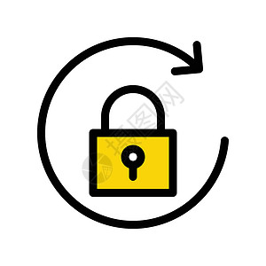 重新定义安全坐垫同步服务技术密码钥匙控制商业电脑互联网白色按钮插画
