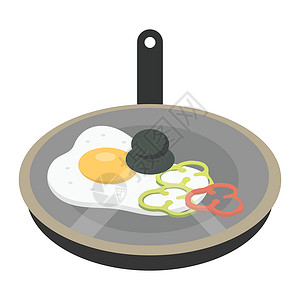 平底锅煎蛋早餐食物烹饪食谱油炸产品厨房营养午餐蛋黄用具设计图片