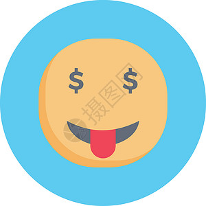 货币插图金融情感黄色商业漫画乐趣符号快乐现金背景图片