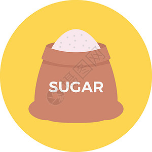 有机黄皮甘蔗甜甜糖食物精制棕色烹饪木头勺子厨房甘蔗白色葡萄糖插画