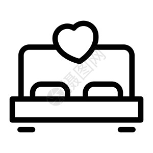 爱标识蜜月婚姻网络婚礼性别插图夫妻卧室家具背景图片