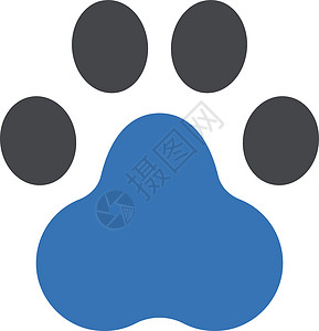 动物插图蓝色卡通片脚印宠物打印荒野白色黑色小狗背景图片