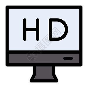 展示电脑屏幕黑色插图电视技术监视器电影背景图片