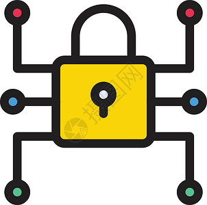 私有的安全警卫技术互联网数据钥匙挂锁隐私犯罪蓝色背景图片