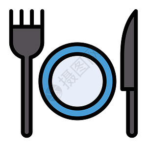 刀具刀子工具用具刀具环境食物插图晚餐用餐午餐餐厅酒店盘子插画