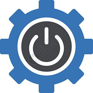 关机圆形齿轮按钮电脑技术活力模拟插图环境配置背景图片