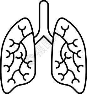 呼吸疾病身体肺部医疗插图病毒性药品肺炎白色警告背景图片