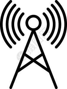 信号传播信号收音机传播天线插图网络广播桅杆车站数据技术插画