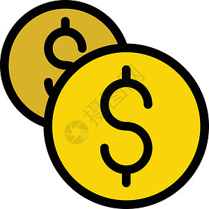 硬币网络金融现金投资互联网银行白色商业货币插图背景图片