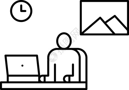 工作屏幕桌面插图中风椅子桌子电脑职场员工男人背景图片