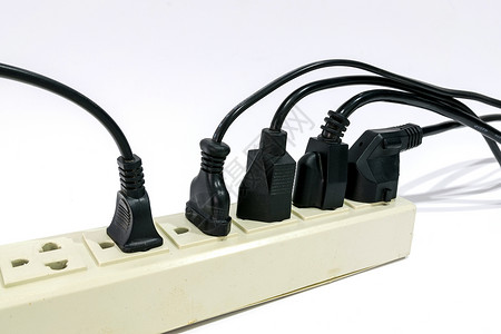 一组雄性电源塞塑料插头电缆插座力量电压绿色白色技术电子背景图片