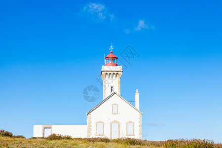 著名的岛的灯塔Poulains海洋海岸建筑学小马驹旅行美女旅游假期天空海岸线背景