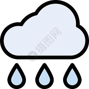 云雨滴季节性季节天气预报气候插图蓝色风暴天空背景图片