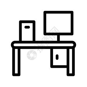 台式桌面商业桌子互联网技术监视器插图绘画网络展示屏幕背景图片