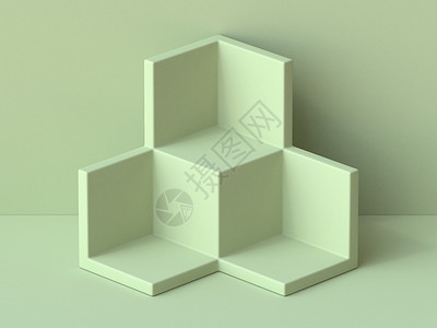 摘要模拟立方体架 3D作品空白广告陈列柜架子展览立方体橙子小样框架背景图片